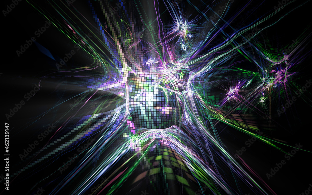Aufkleber digital illustration abstract image generated fractal background image wallpaper pattern of various 