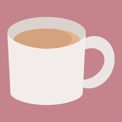 シンプルでかわいいミルクコーヒーのイラスト