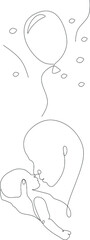 Baby embryo line art line art