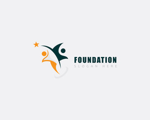 foundation logo creative people abstract friend success education