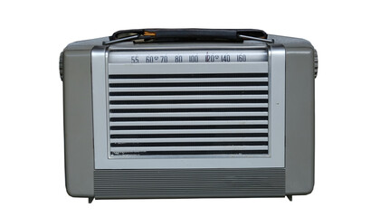 Vintage radio isolated on white background with clipping path.