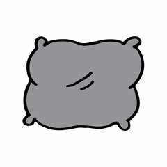Cute hand drawn pillow icon. Vector illustration in doodle style isolated on white background. Symbol of relaxation and sleep