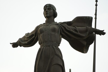 Monument to the founders of Kiev on the Dnieper in Kiev. Sister Libid. Close-up.
