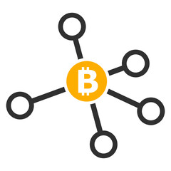 Bitcoin node links icon with flat style. Isolated vector bitcoin node links icon image on a white background.