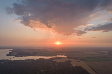 Sunset over the Vileika reservoir