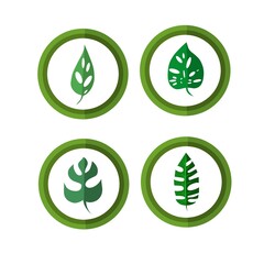 illustration vector graphic of leaves icon in circle perfect for your company logo etc.