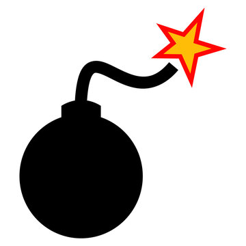 Bomb ignition icon with flat style. Isolated vector bomb ignition icon image on a white background.