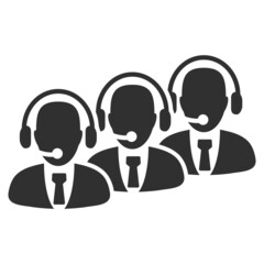 Call center staff icon with flat style. Isolated vector call center staff icon image on a white background.