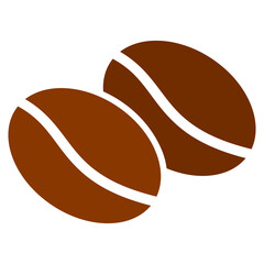 Obraz premium Coffee beans icon with flat style. Isolated vector coffee beans icon image on a white background.
