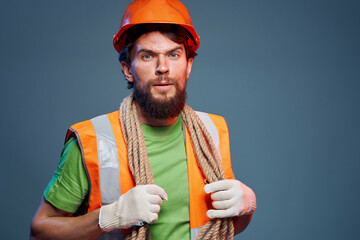 bearded man Working profession protective uniform engineer close-up