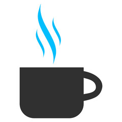 Hot tea cup icon with flat style. Isolated vector hot tea cup icon image on a white background.
