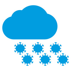 Virus cloud icon with flat style. Isolated vector virus cloud icon image on a white background.