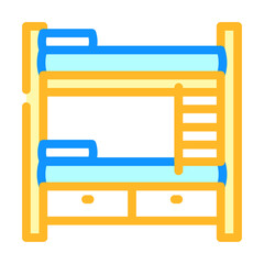 multilevel bed furniture color icon vector. multilevel bed furniture sign. isolated symbol illustration