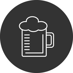 Beermug Linear Circle Filled Vector Icon Design