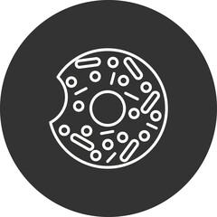 Donut Linear Circle Filled Vector Icon Design