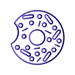 Donut Linear Line Gradient Vector Icon Design