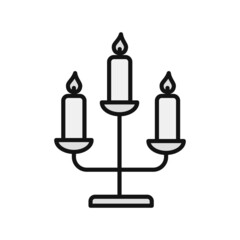 Candles Linear Line Filled Vector Icon Design