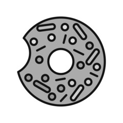 Donut Linear Line Filled Vector Icon Design