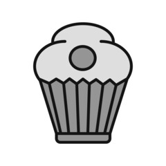 Cupcake Linear Line Filled Vector Icon Design