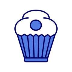 Cupcake Linear Line Filled Vector Icon Design