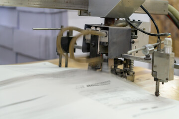 The offset press in the production process in the printing factory