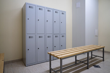 Locker Room In Fitness Gym, High School