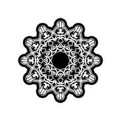 Ornamental pattern for wedding invitations, greeting cards. Traditional contrast decor. Mandala.