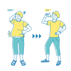 ダイエットに成功した若い男性と太った男性