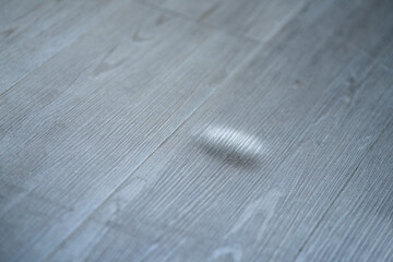 Damaged Wooden Floor. Laminate Scratch - obrazy, fototapety, plakaty