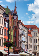 Fototapeta premium Torun. Old colorful houses in the historical part of the city.