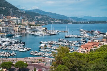 Fototapeta na wymiar Views of Monte Carlo marina in Monaco