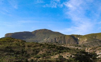 landscape with blue sky