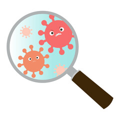 虫眼鏡で見るウイルス © hachi