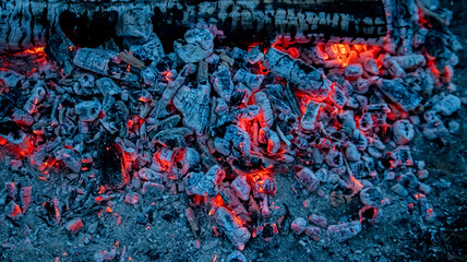 red hot coals from the fire, backgrounds, textures