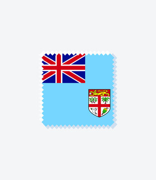 Fiji Flag Postage Stamp on white background. Vector illustration.