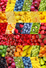 Collage of colorful fruits - perfect for wallpaper