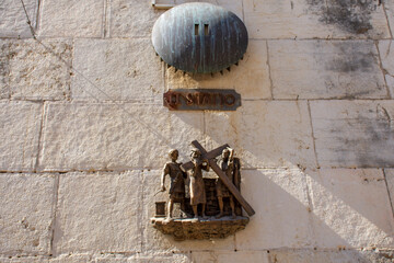 Via Dolorosa, the II station, path taken by Jesus towards the crucifixion. Jerusalem Israel...