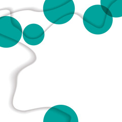 Abstract background with colorful paper cut shapes. Design for poster, banner, card. White and green abstract round illustration. 3D paper images with a subtle blend of bright colors. Copy space