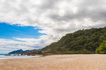 Praia Lopes Mendes beach on tropical island Ilha Grande Brazil.