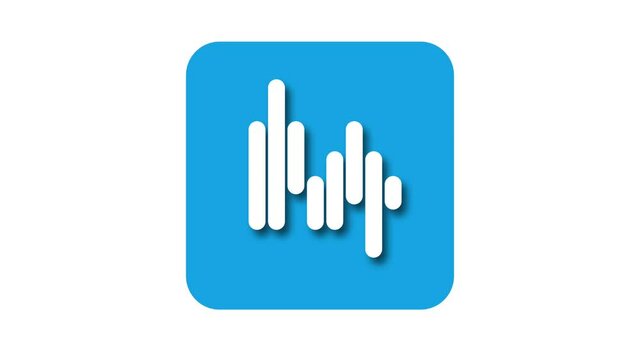 moving treding icon with shadow effect isolated on blue screen. loop motion animation. online, mobile and digital treding related 4K graphic footage.