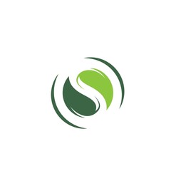 S letter icon vector leaf   concept design  template