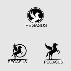 Pegasus horse logo vector.