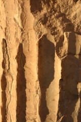 details of the construction of the columns of Acropolis in Athens in Greece
