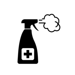Disinfection Point Black Icon ,Vector Illustration, Isolate On White Background Label. EPS10