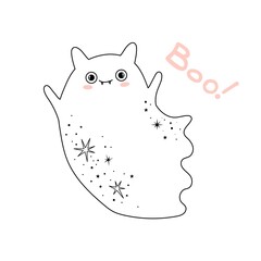 Cute Vampire Ghost in a Halloween costume