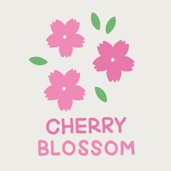 hand drawn cherry blossom, cherry blossom illustration
