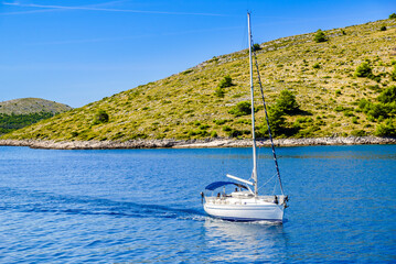 Sailing yacht in the sea, Croatia