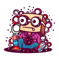 ILLUSTRATION OF MEN DRINKING