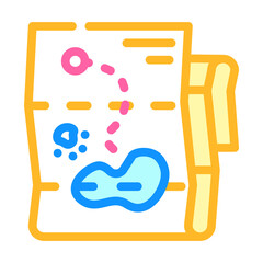 map with direction color icon vector. map with direction sign. isolated symbol illustration