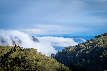Clouds over the blue mountains australia